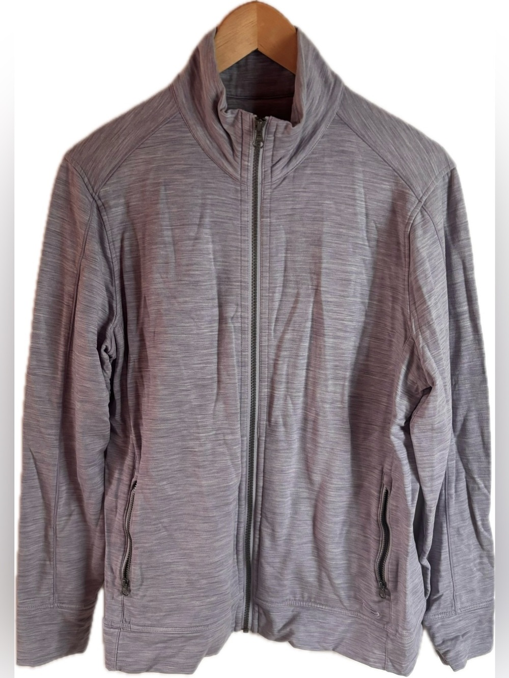 Icebreaker Light Heathered Purple Zip Up Sweater